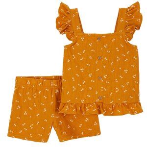 Baby Toddler Girls Carter's  2 pc Crinkle Tank & Shorts Set Size 12 18 mo 5T NWT